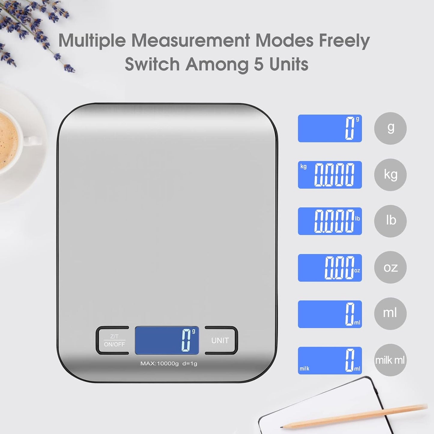 Multi-Use Stainless Steel Digital LCD Scale