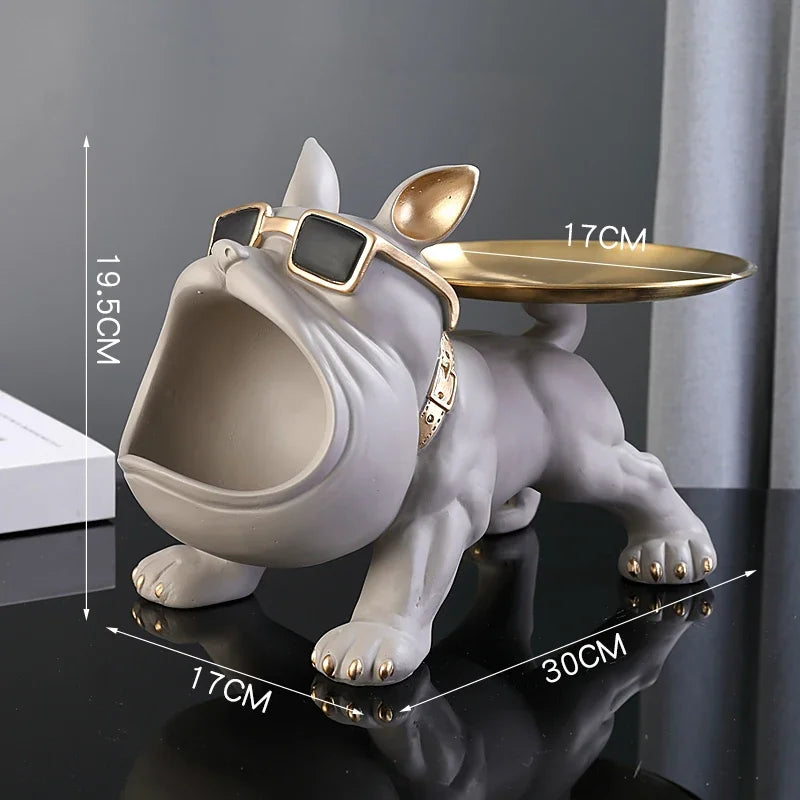 Bulldog Statue Storage Decor Piece