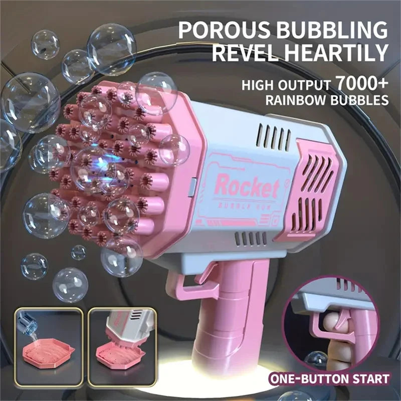 Automatic Colorful Light-Up Bubble Gun