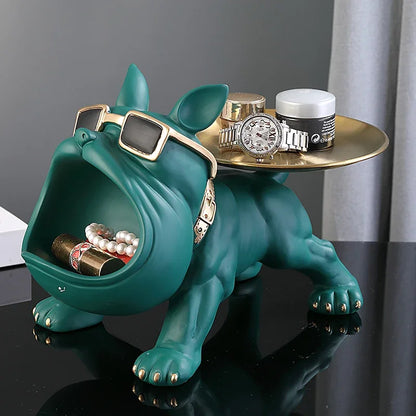 Bulldog Statue Storage Decor Piece