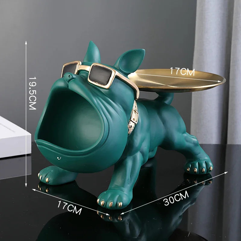 Bulldog Statue Storage Decor Piece