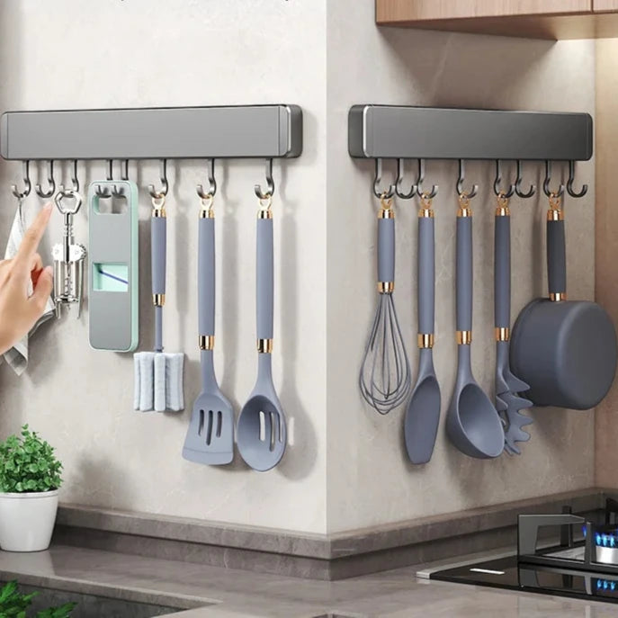 Multi-Hook Kitchen Utensil Rack