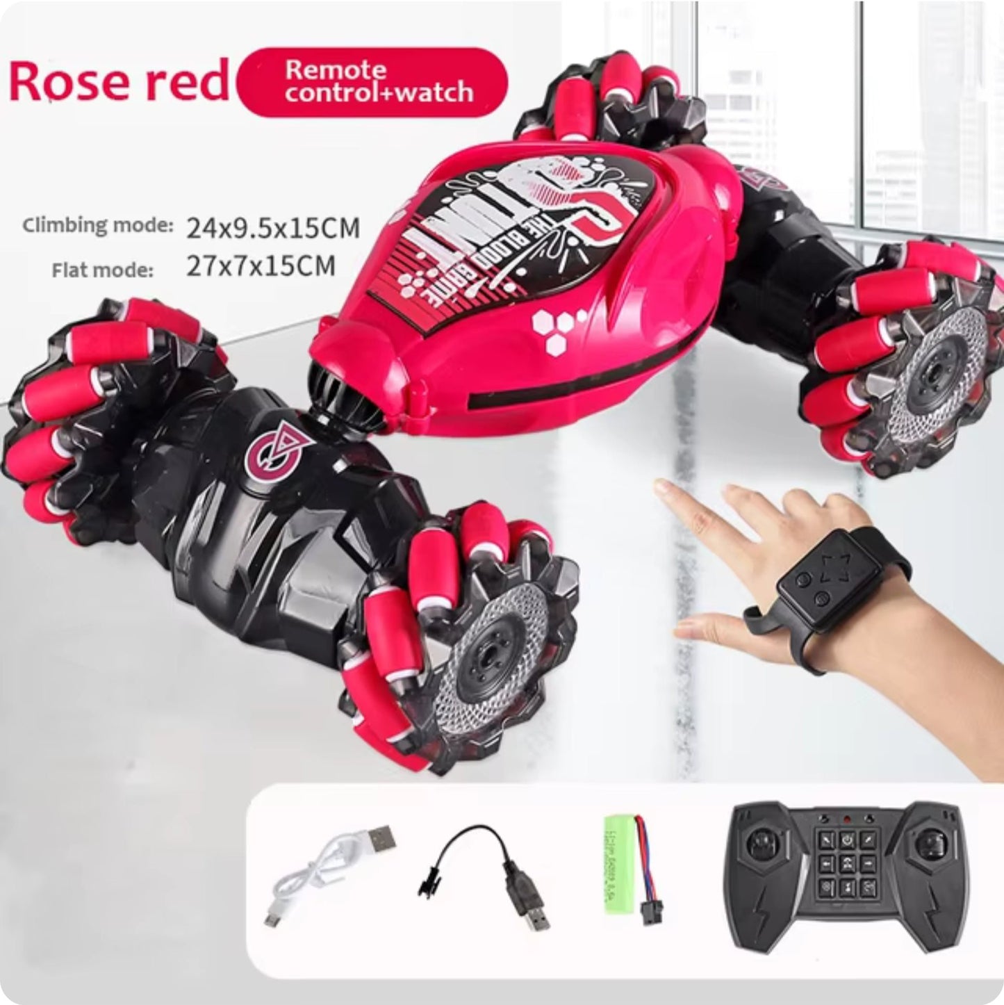 Dual-Controlled 360° Rotating RC Stunt Car