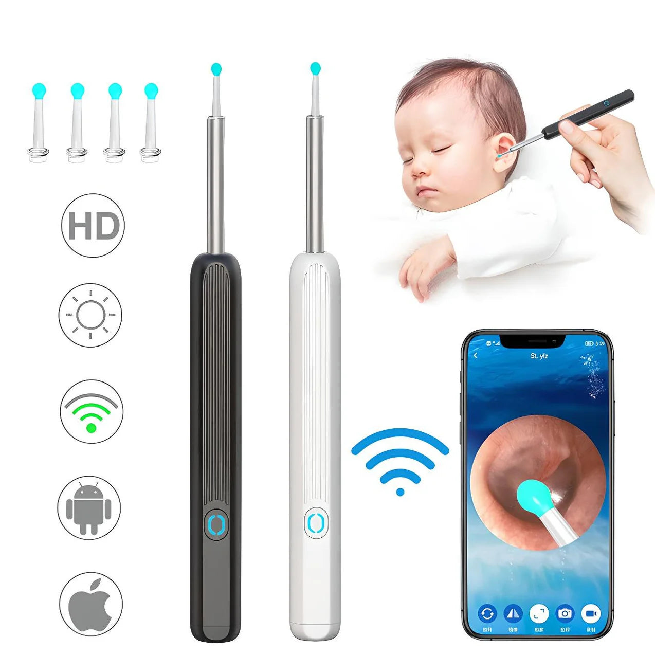 Smart Ear Cleaner with Camera iPhone & Android